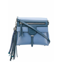 Tod's Bolsa tiracolo de couro com tassel - Azul