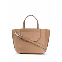 Tod's Bolsa tote média com logo gravado - Neutro