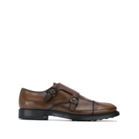 Tod's brown leather buckled monk shoes - Marrom