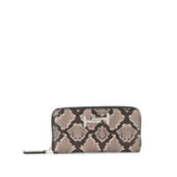 Tod's Carteira com zíper e efeito pele de cobra - Marrom