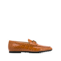 Tod's Mocassim de couro com monograma - Marrom