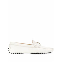 Tod's Mocassim Gommino com placa de logo - Branco