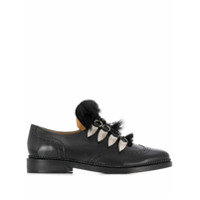 Toga Pulla Brogue com cadarço e aplicações - Preto