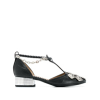 Toga Pulla Scarpin com tachas e efeito pele de crocodilo - Preto