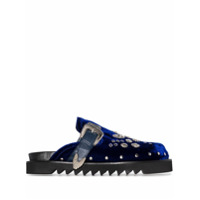 Toga Virilis studded velvet slippers - Azul