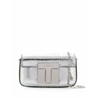 Tom Ford Clutch metálica com textura - Prateado