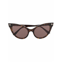 Tom Ford Eyewear Óculos de sol gatinho Evelyn - Marrom