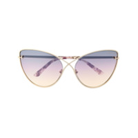 Tom Ford Eyewear Óculos de sol gatinho oversized degradê - Dourado