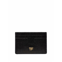 Tom Ford Porta-cartão com efeito de pele de lagarto - Preto