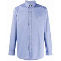 Tommy Hilfiger Camisa mangas longas com logo bordado - Azul
