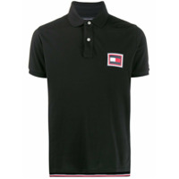 Tommy Hilfiger Camisa polo com patch de logo - Preto
