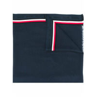 Tommy Hilfiger Echarpe com logo bordado e listras - Azul