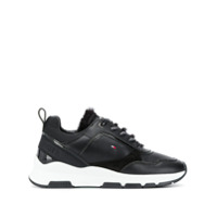 Tommy Hilfiger fur-trimmed low-top sneakers - Preto