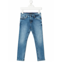 Tommy Hilfiger Junior Calça jeans slim com estampa de logo - Azul