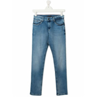 Tommy Hilfiger Junior Calça jeans slim com estampa de logo - Azul