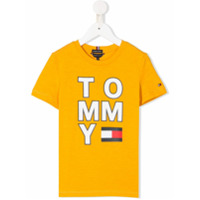 Tommy Hilfiger Junior Camiseta decote careca com estampa do logo - Amarelo