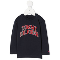 Tommy Hilfiger Junior Camiseta mangas longas com estampa de logo - Azul