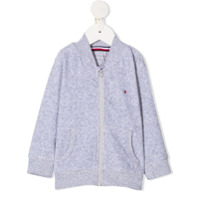 Tommy Hilfiger Junior Jaqueta bomber com bordado e zíper - Cinza