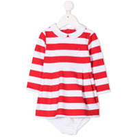 Tommy Hilfiger Junior Vestido com logo e estampa de listras - Branco