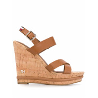 Tommy Hilfiger Sandália com fivela e plataforma - Marrom