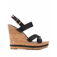 Tommy Hilfiger Sandália com fivela e plataforma - Preto