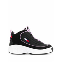 Tommy Jeans Ankle boot de couro com cadarço - Preto