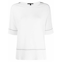 tortona 21 Blusa de tricô com listras e brilho - Branco