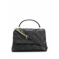 Tory Burch Bolsa tote de couro xadrez - Preto