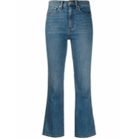 Tory Burch Calça jeans flare cropped - Azul
