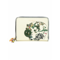 Tory Burch Carteira de couro com estampa - Branco