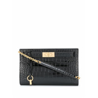 Tory Burch Clutch Lee Radziwill com efeito pele de crocodilo - Preto