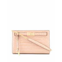 Tory Burch Clutch Lee Radziwill com efeito pele de crocodilo - Rosa