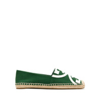 Tory Burch Espadrille Poppy recortes em couro - Verde