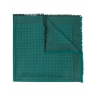 Tory Burch jacquard silk-wool motif scarf - Verde