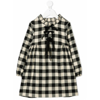 Touriste Vestido xadrez com detalhe de laço - Neutro