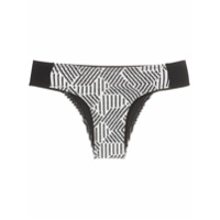 Track & Field Calcinha de biquíni Illusion jacquard - Preto