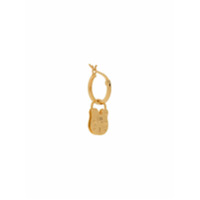 True Rocks single padlock hoop earring - Dourado
