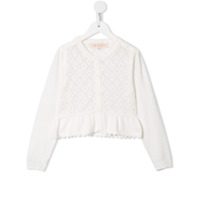 Tutu Du Monde Cardigan de algodão com babados na barra - Branco