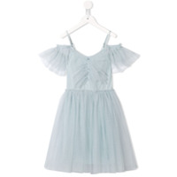 Tutu Du Monde Vestido de tule com vazados nos ombros - Azul