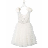 Tutu Du Monde Vestido evasê com aplicação - Branco