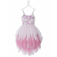 Tutu Du Monde Vestido Sonata com tule e aplicação floral - Roxo