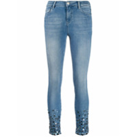 Twin-Set Calça jeans skinny com aplicação de paetês - Azul