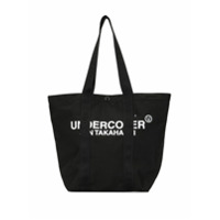 Undercover Bolsa tote de nylon com estampa de logo - Preto