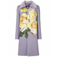 Undercover Casaco com abotoamento simples e estampa de rosa - Roxo