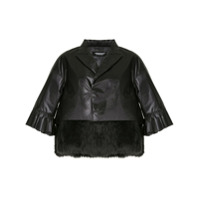 Undercover Jaqueta com recorte em pelos - Preto