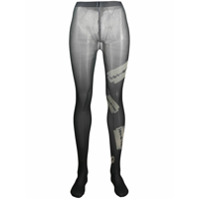 Undercover Meia-calça translúcida com padronagem - Preto