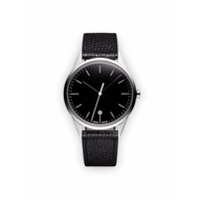 Uniform Wares Relógio 'C36 Date' de couro e aço inoxidável - Preto