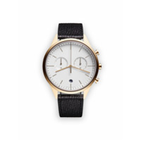 Uniform Wares Relógio 'C39 Chronograph' de couro e aço inoxidável - Preto