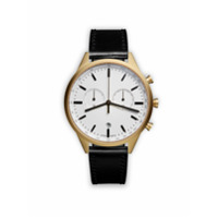Uniform Wares Relógio com pulseira de couro 'C41 Chronograph' - Metálico