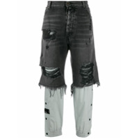 UNRAVEL PROJECT Calça jeans com acabamento puído - Preto